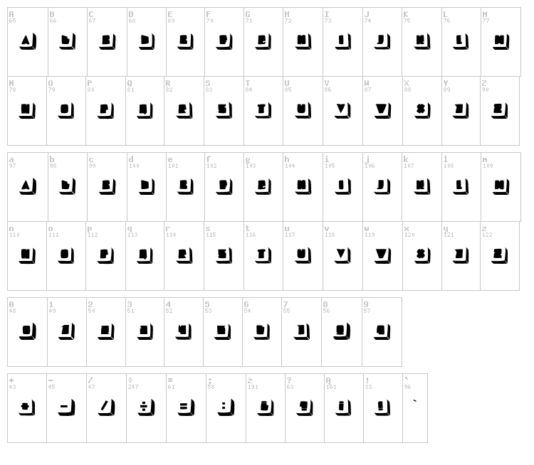 La Tortue font map